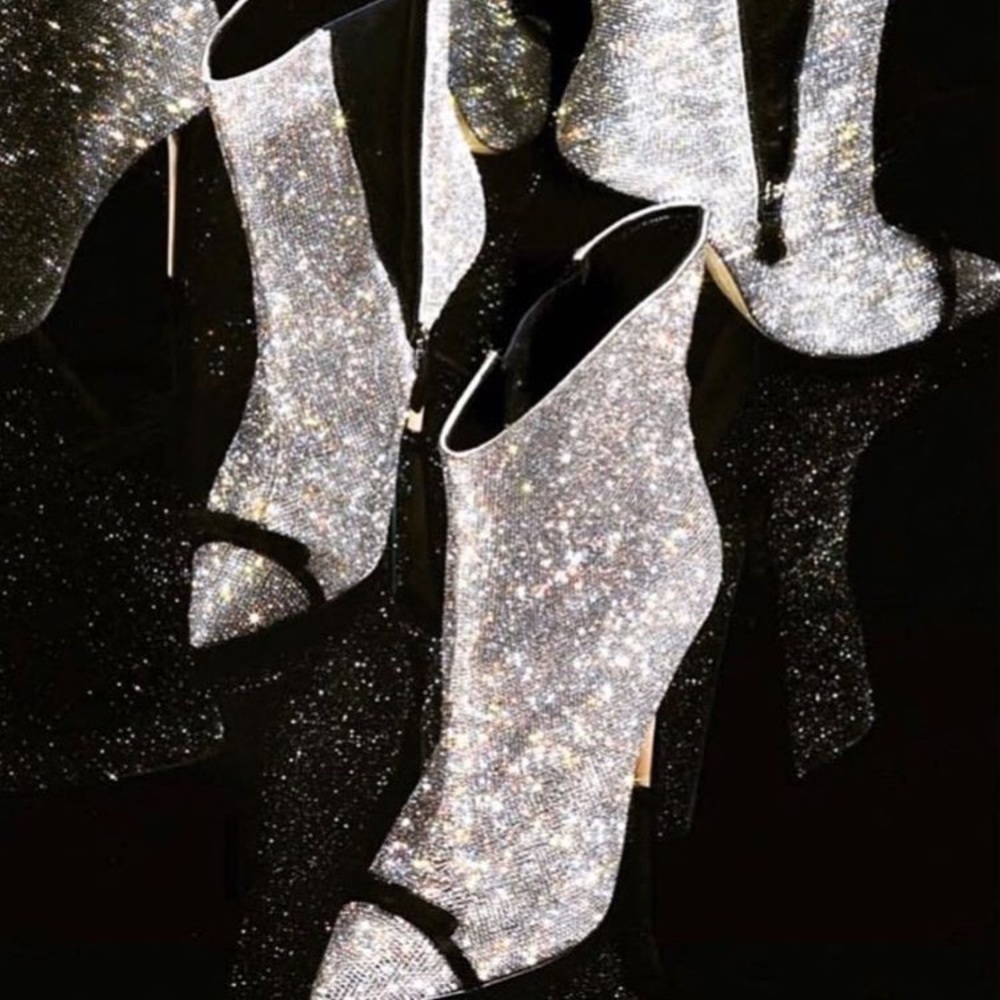 MARCO DE VINCENZO crystal booties black bow